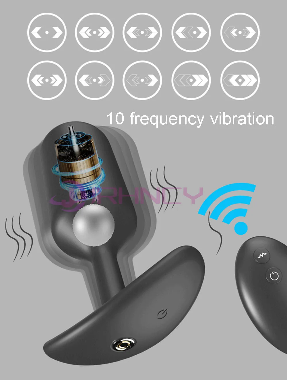 Unisex 10 Frequency Vibrator Butt Plug with USB Charging
