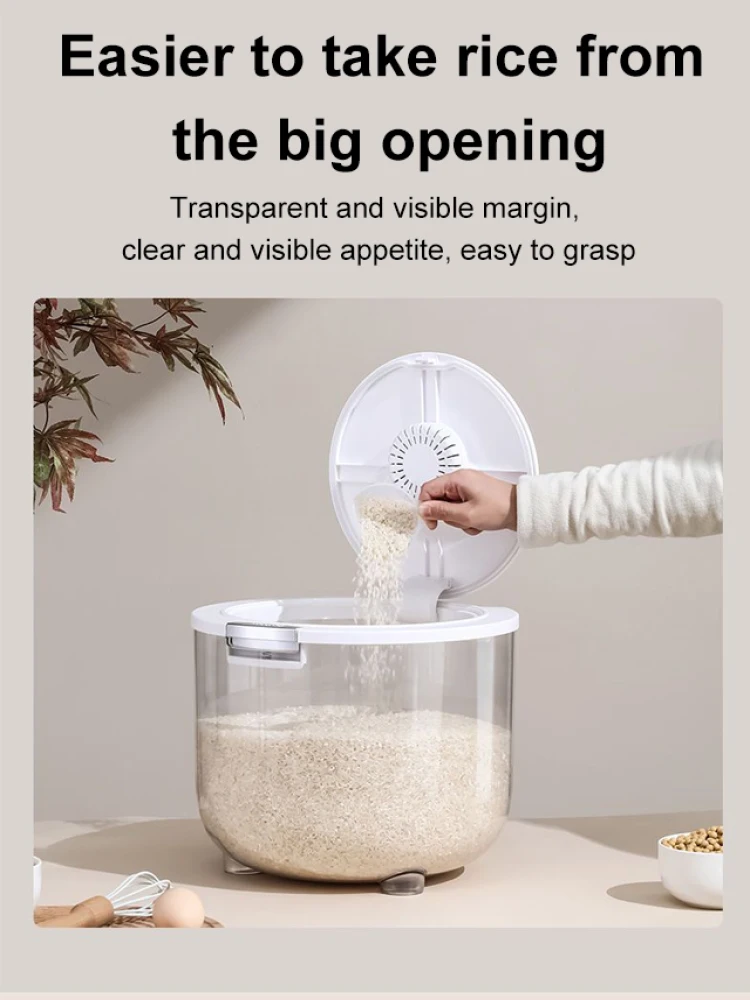 Household Food Grade Sealed Insect Proof Rice Bucket Moisture Resistant Thickened Storage Rice Box 2