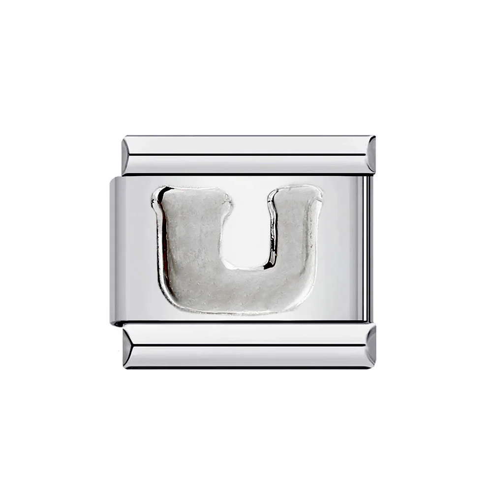 Silver 26-Letter A-Z Custom Charm Bracelet in Italian Stainless Steel