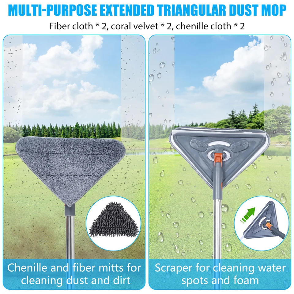 Pulitore da parete, Max 66 Mop da parete con manico lungo, Mop