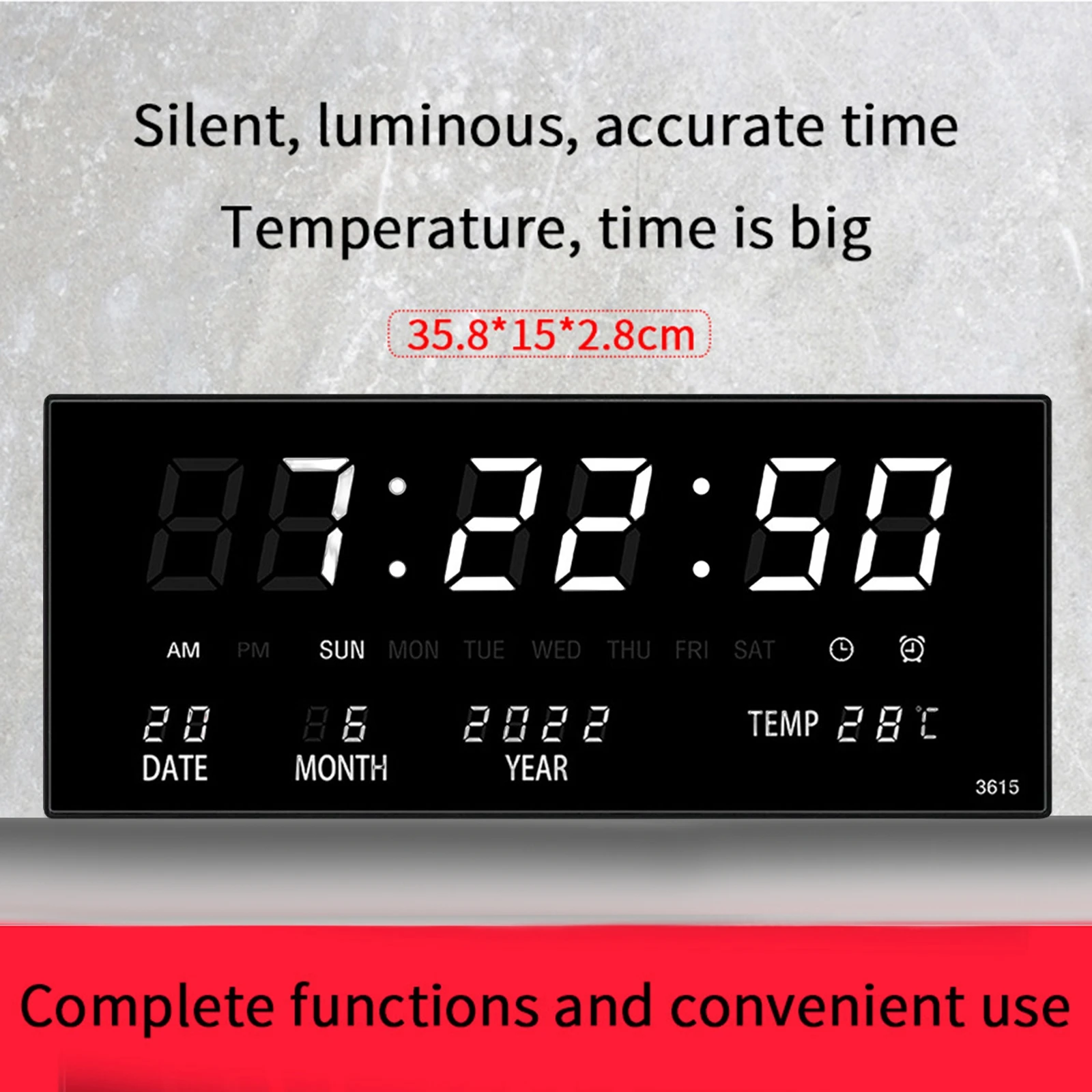 Digital Alarm Clock Temperature USB Powered Calendar Date Perpetual Calendar Electronic Clock for Bedside Travel Teens Elderly wall clock digital wall clock digital display clock