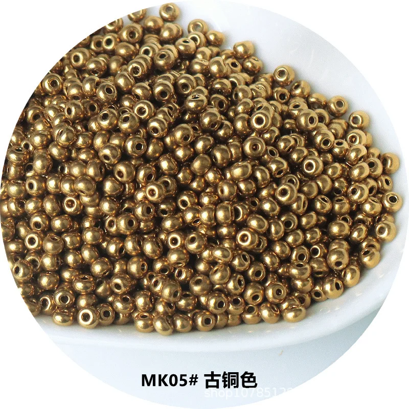 Superb Metallic Electroplated Glass Rice Beads in Gold, Silver, and Bronze