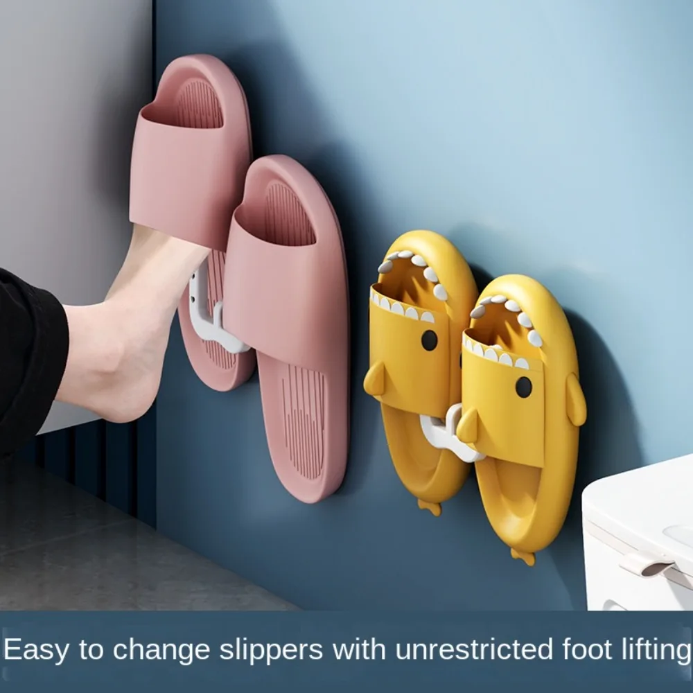 U-Shaped Slipper Rack Wall Mounted Punch Free Toilet Drain Rack Bathroom Wall Self-Adhesive Hook Storage Sandal