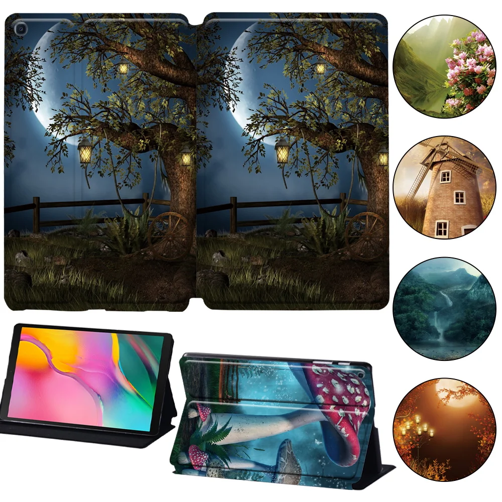 Tablet Case For Samsung Galaxy Tab A A6 7.0 10.1 Inch/A 9.7 10.1 10.5 Inch/Tab E 9.6 Inch/Tab S5E 10.5 Inch With Forest Series