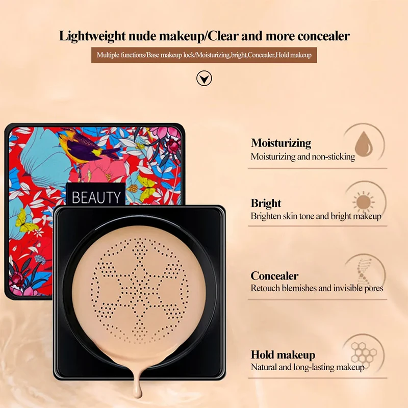 Korean Air Cushion Bb Cream Mushroom Head Moisturizing Brightening Face Foundation Concealer Full Coverage Base Makeup Cosmetics face concealer face concealer pen face concealer palette color concealer concealer cream foundation concealer face foundation