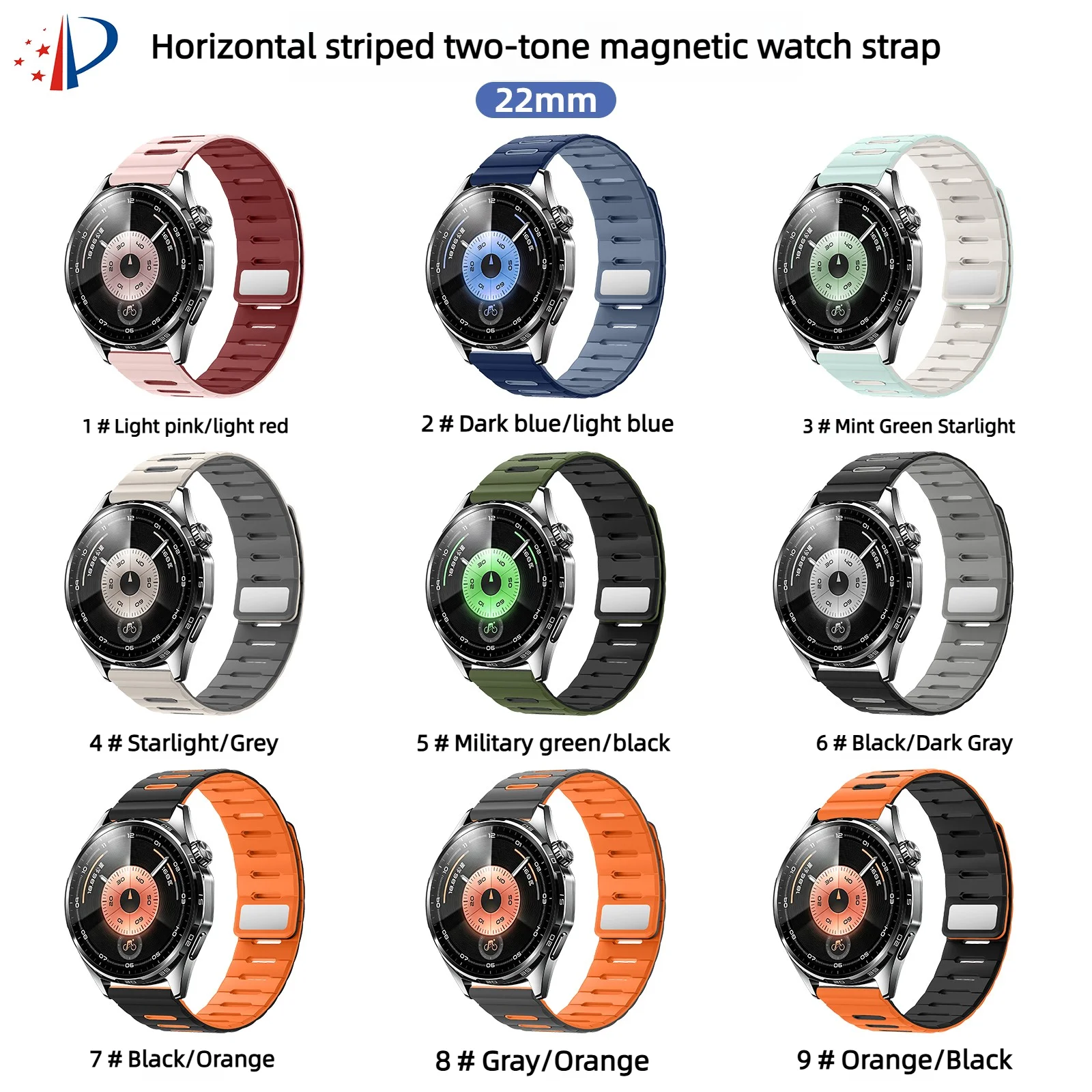 Premium 22mm Magnetic Watch Strap - Versatile Silicone Band Bracelet