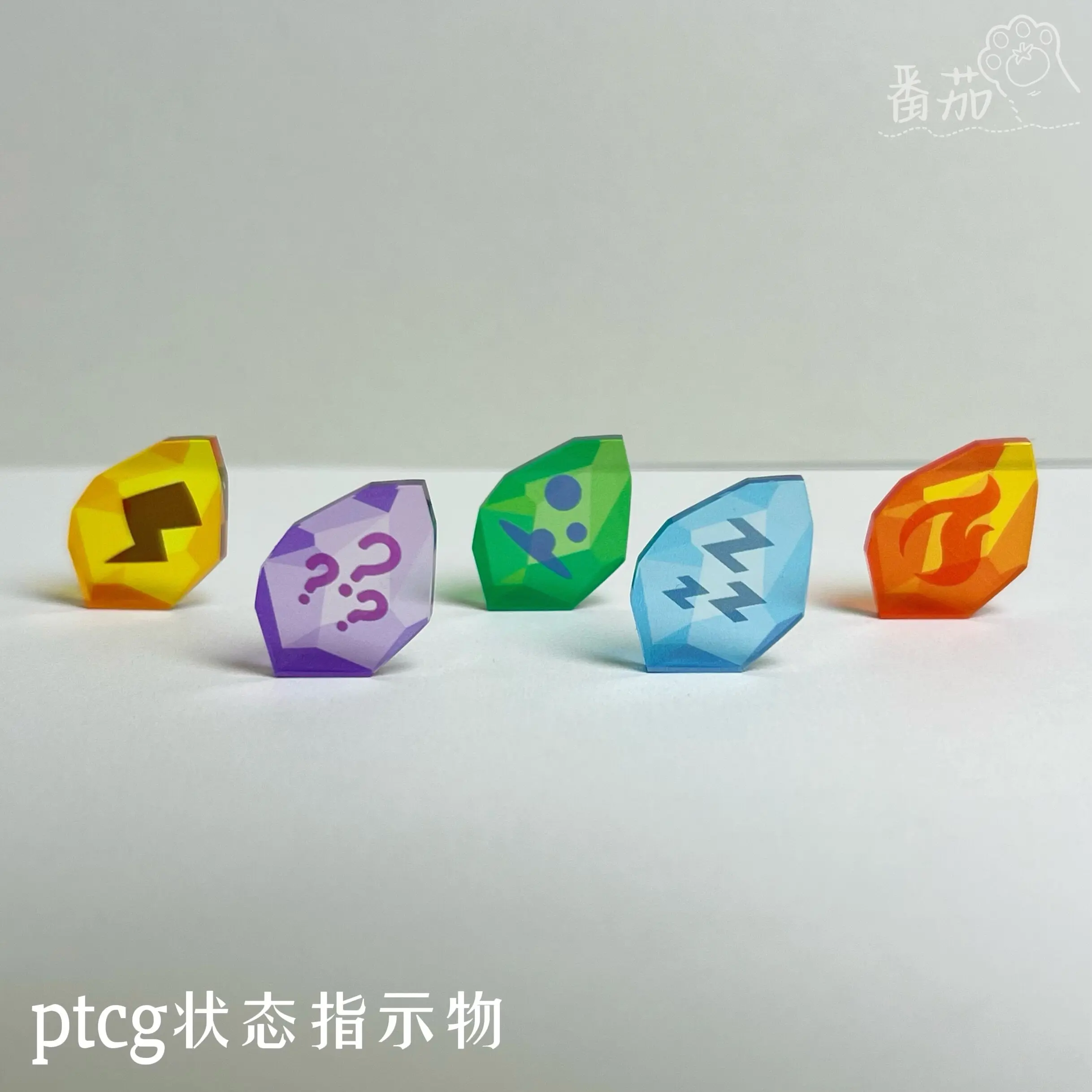  PTCG 상태 표시기 아크릴 스테인드 글라스 디자인 카드 게임 전투를 위한 비정상적인 상태 표시기  트레이너