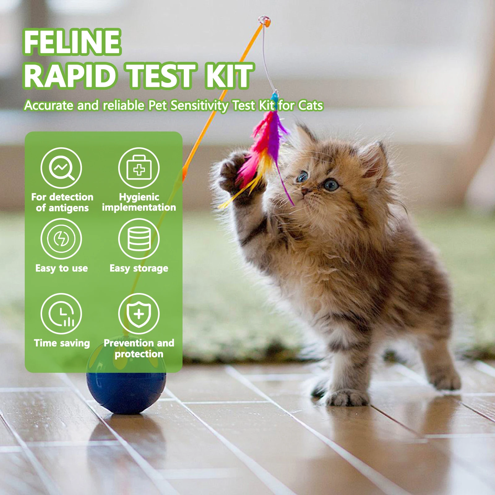 Feline virus test kits 10 Pcs Feline Cat Calicivirus FCV Rapid precision Test Kit Vet Home Nasal & Eye Swab Health Detection for Cats