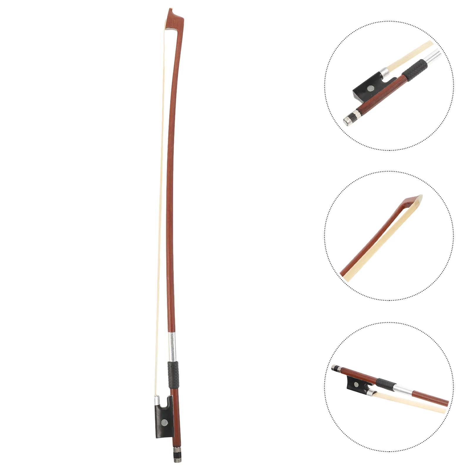 

Violin Bow Performance Grade Pure Horsetail Bow Rod (1/10 1/16 Violin Black Tail Pants Universal Bow) Violin Accessories