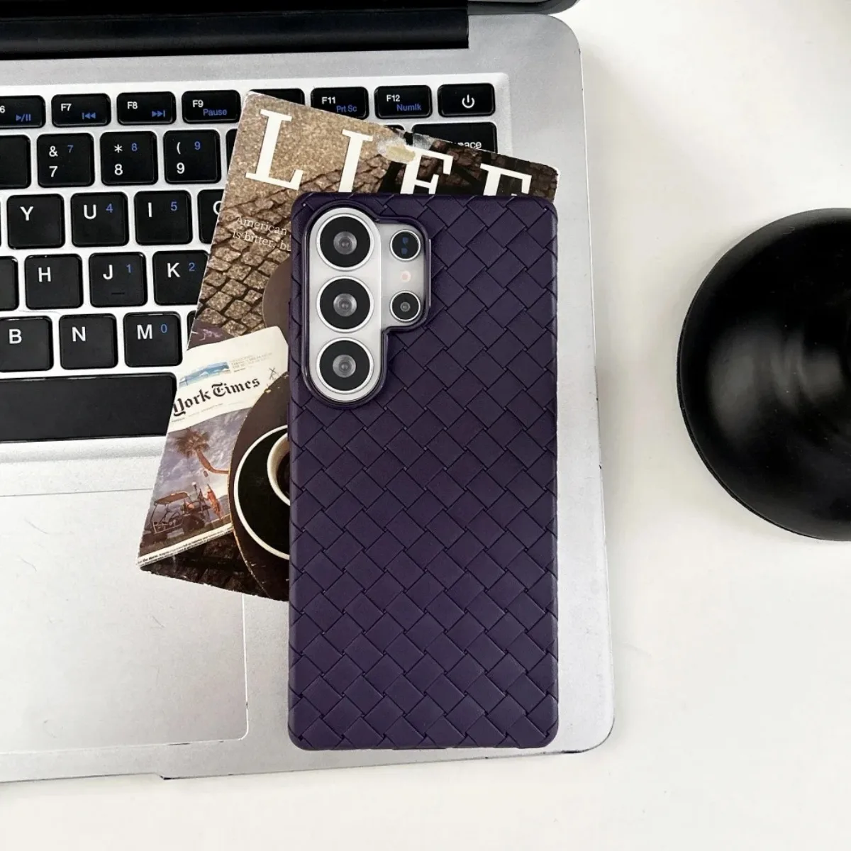Luxury Woven Weave Pattern Leather Soft TPU Shockproof Phone Case - Premium Protective Back Cover