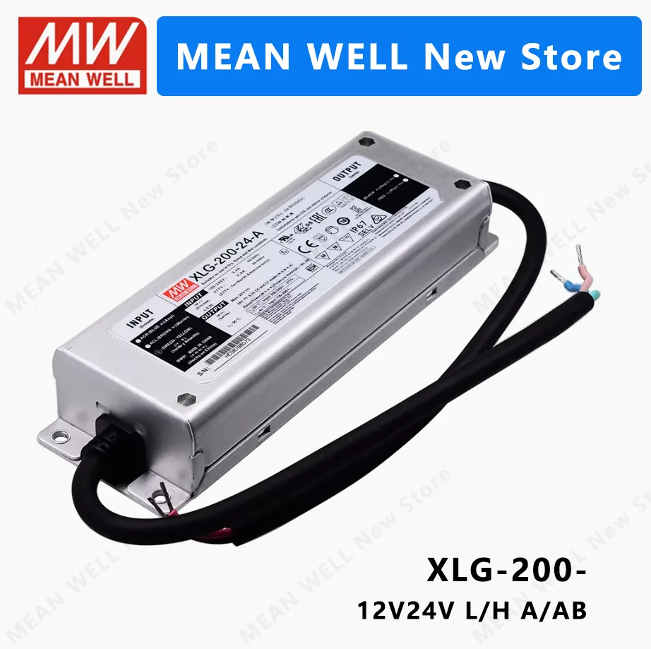 Produktbild von Mean Well XLG-200-24-A LED-Treiber – 24V DC, 4,15–8,3A, 199,2W – IP67, Einstellbar, Für Außenbereich