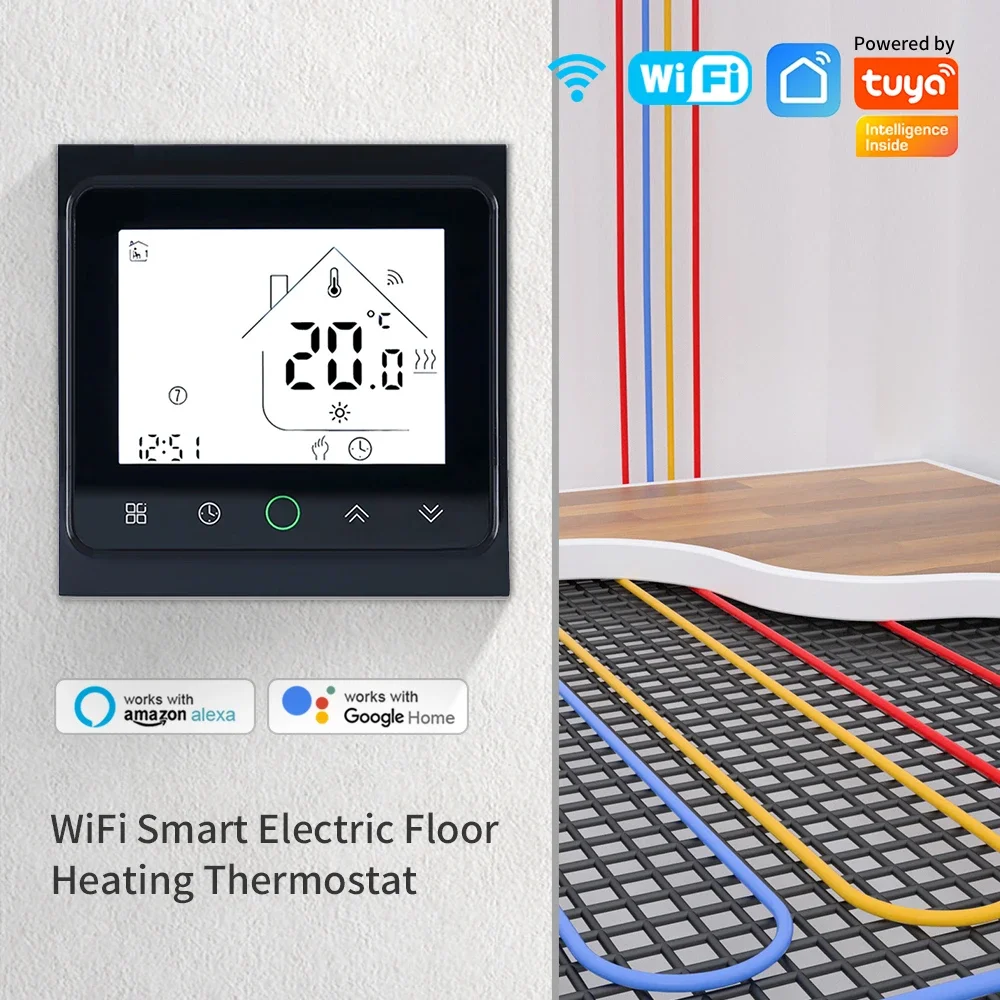 Smart WiFi Thermostat with Voice Control and Digital LCD Display