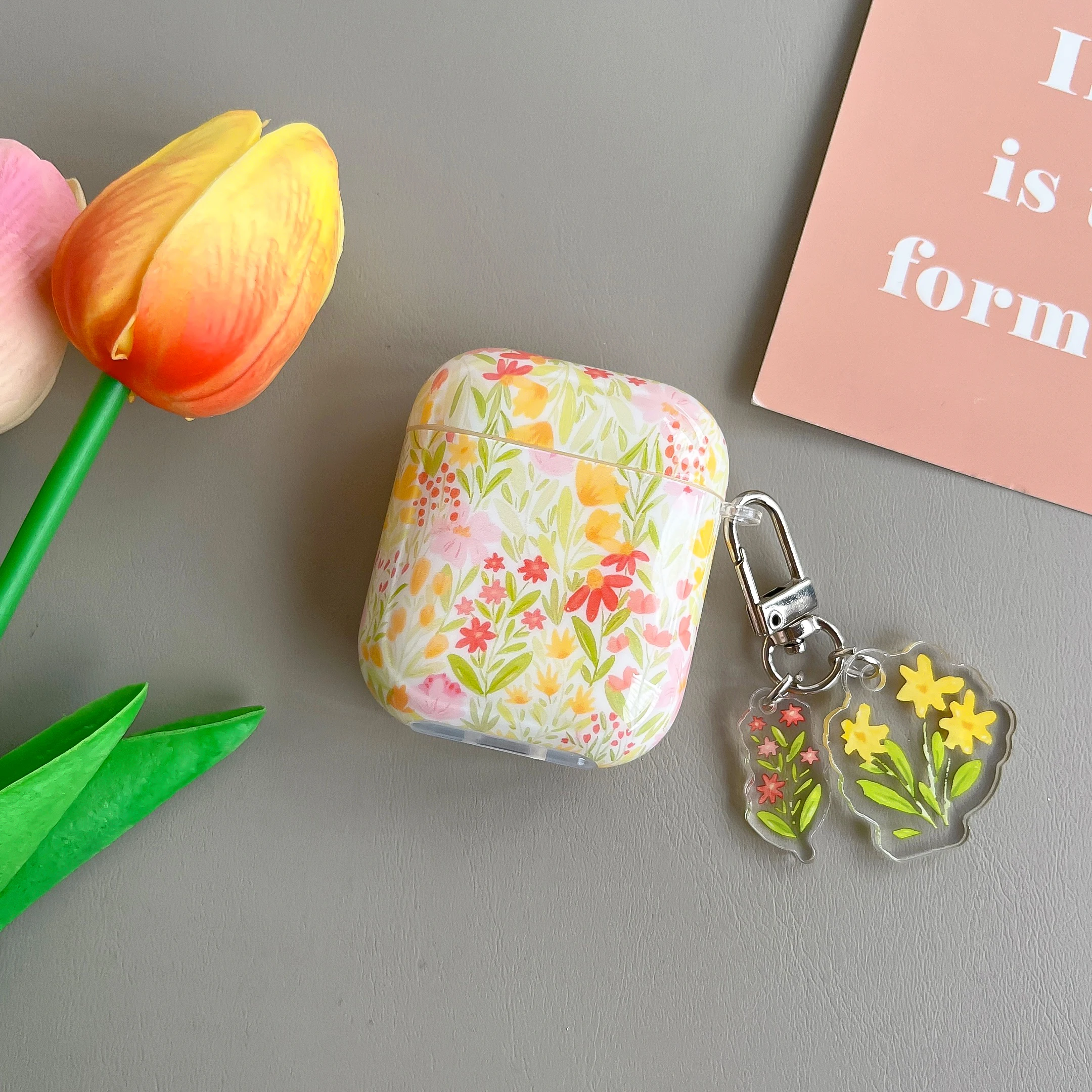 Glam Floral Pattern TPU AirPods Case