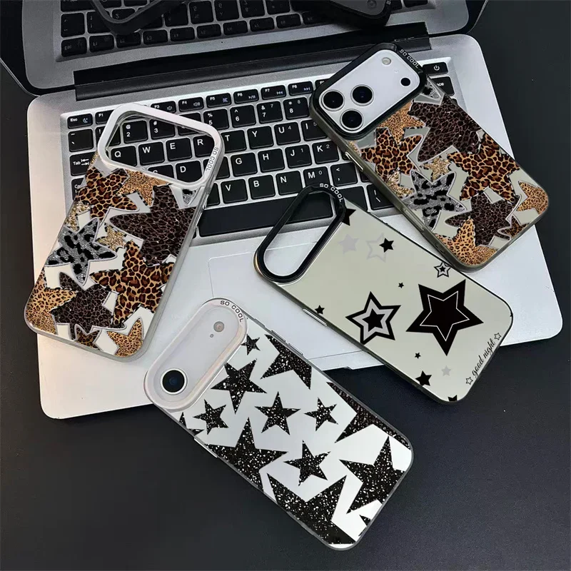 Leopard Print Star Phone Case - Stylish and Durable Design