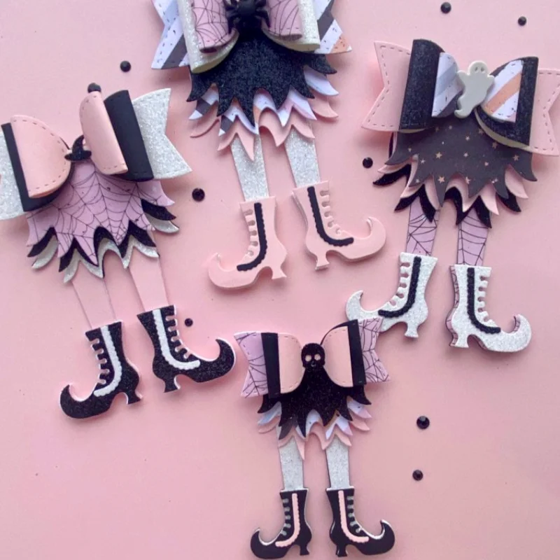 

Two Combinations Witch Bow Metal Cutting Dies for DIY Scrapbooking Album Paper Cards Decorative Crafts Embossing Die Cuts