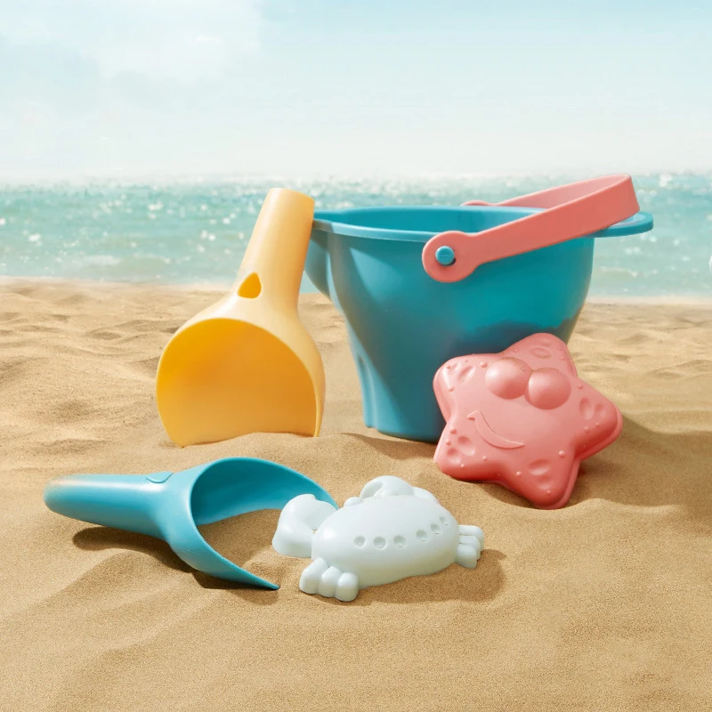Children Summer Sand Playing Toys Plastic Seaside Outdoor Folding Bucket Water Gun Entertainment Over 3 Years Old Kids Gifts TMZ 4