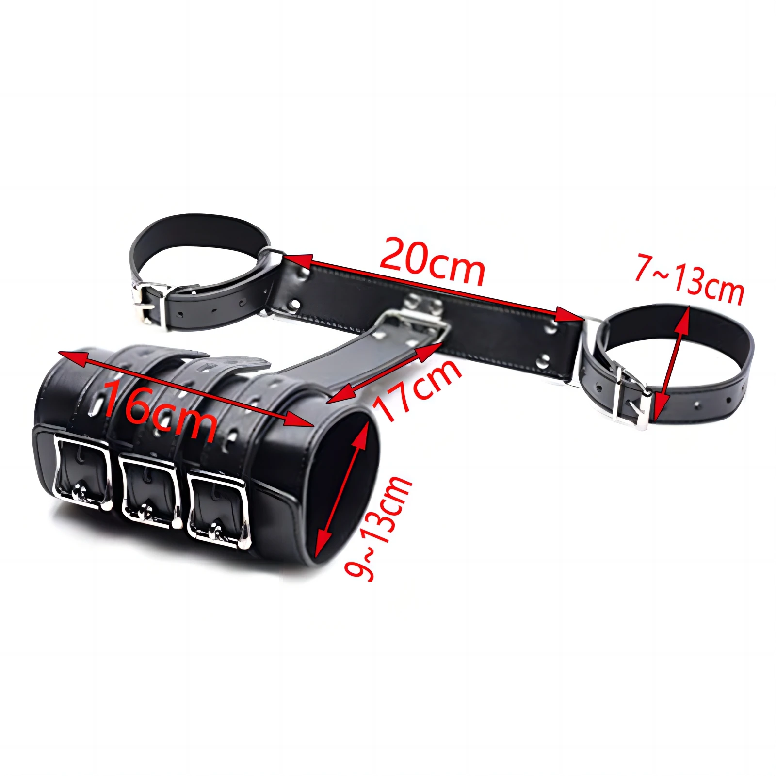 Leather Bondage Handcuffs, BDSM Armbinder Restraint ,Arms Behind Back Straitjacket,Sex Toys For Couples