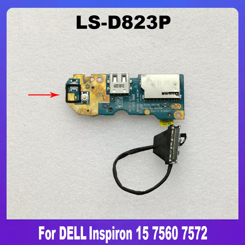 Laptop USB Board Switch Board For Dell Inspiron 15 7460 7472 7560 7572 LS-D823P 08N7VD CN-08N7VD