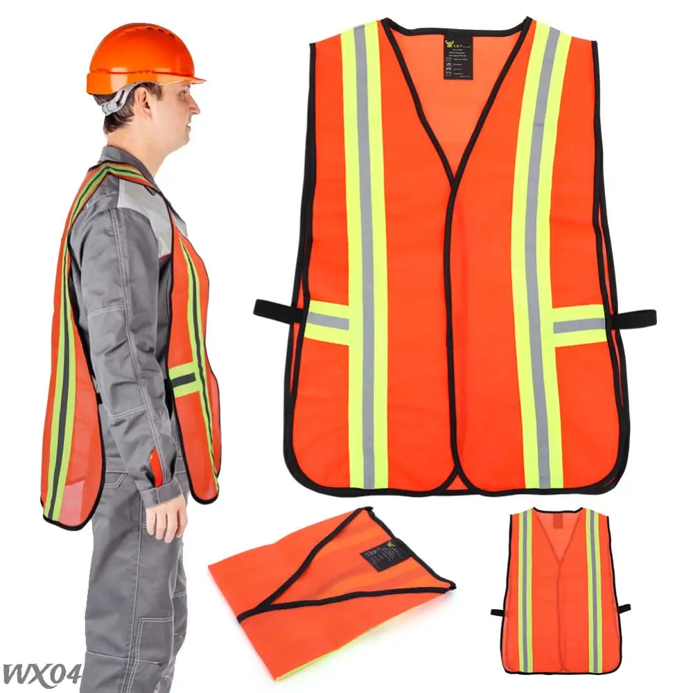 Industrial Safety Vest with Reflective Strips Outdoor Work Vest High Visibility Safety for Engineer Construction