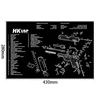 280x430mm Gun Cleaning Rubber Mat With Parts Diagram Instructions Mouse Pad For 1911 Glock HK USP M92 P220 226 5