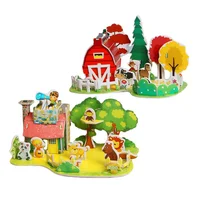 DIY Fidget Toys 3D Puzzle Paper House Kindergarten Early Education Puzzle Handmade Children's Elementary School Students 1