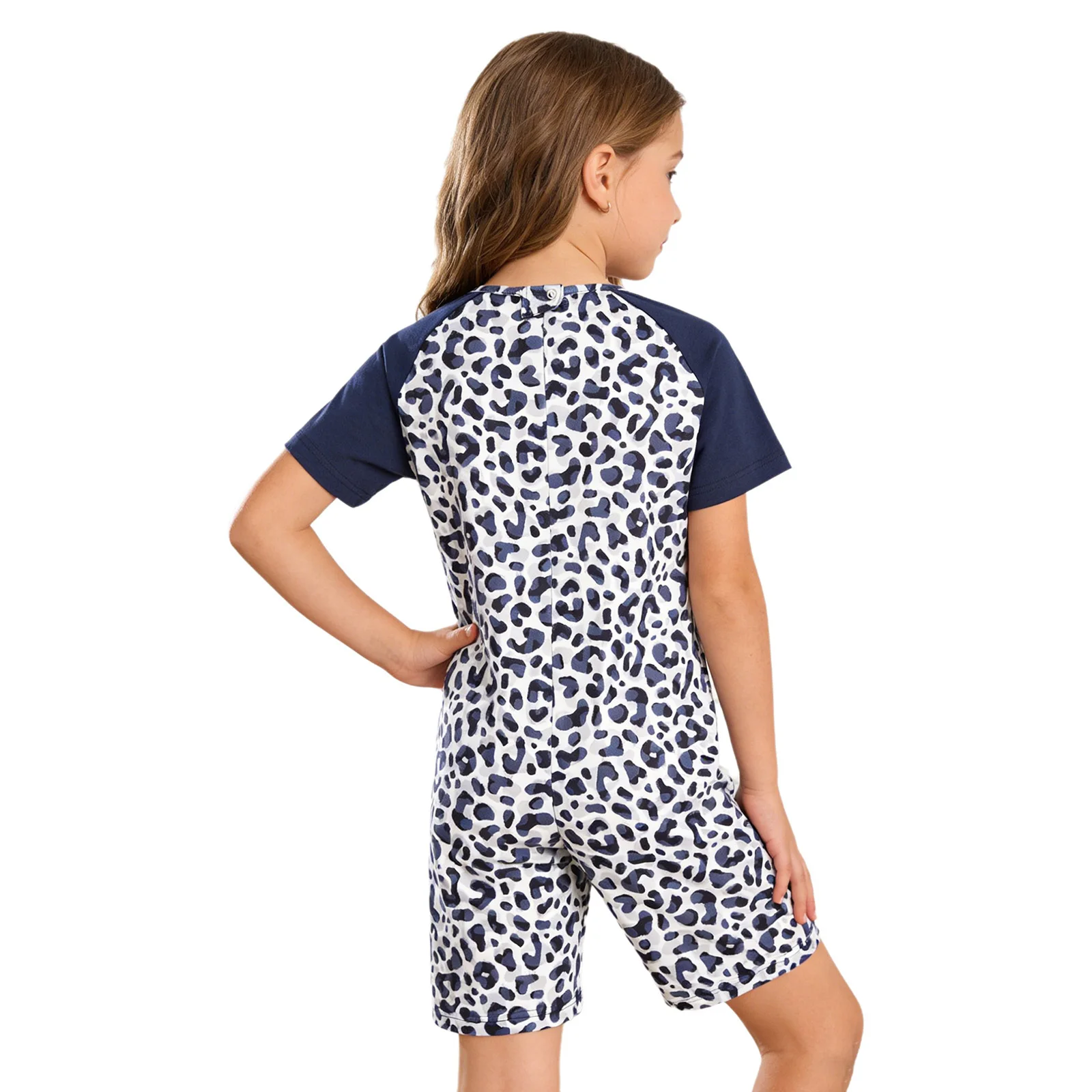 Unisex Kids Adaptive Jumpsuit Autism Disabilities Children Special Needs Clothing Short Sleeve Anti-Strip Back Zipper Bodysuit 3