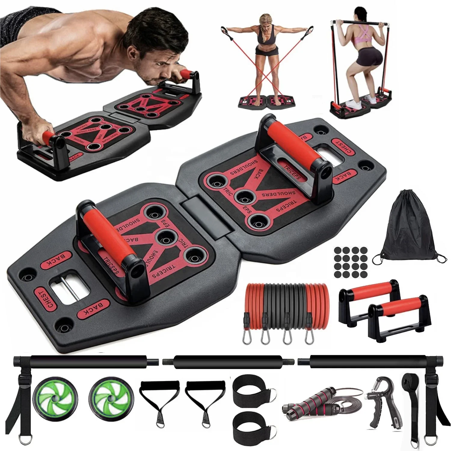 Push-up Bar Plate Multifunctional Foldable Fitness Equipment Push-up Plate Standing Bar Household Gym Equipment
