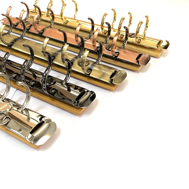 A6 Detachable Buckle Loose-leaf Binder Strip Bamboo Back Panel 6 Holes Metal Ring Binder Clips Data Book Album Notebook