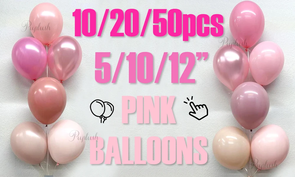 100 Stück staubige rosa Luftballons Kit 5/10/12/18" Höhlenrosa Ballon Boho Babyparty Hochzeitstag Geburtstag Party Dekorationen – Detail 1