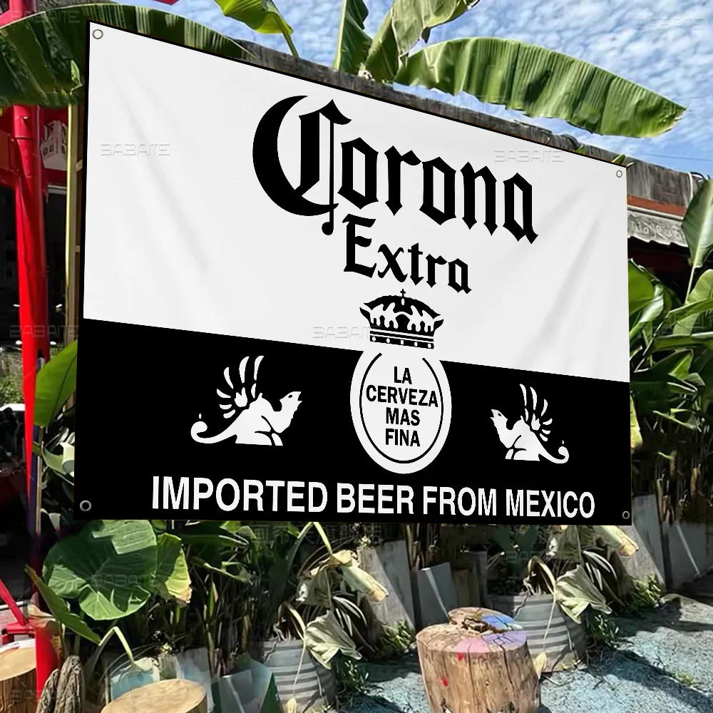 thumbnail image 1 of Bandera colgante con patrón creativo de cerveza C-Corona E-Extra, bandera impresa de poliéster, bandera tirada a mano, 1 of 5