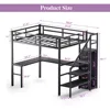 Metal Full XL Loft Bed with Desk and Wardrobe, Storage Stairs, LED Lights, USB Port, Heavy Duty Space Saving Children's Wardrobe 3