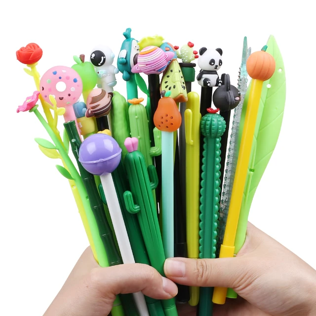 Novel Cool Cute Gel Pens Kawaii Black Cat Pig Cactus Ballpoint Pen Funny  Girl Kids Stationery Store Back to School Office Supply - AliExpress