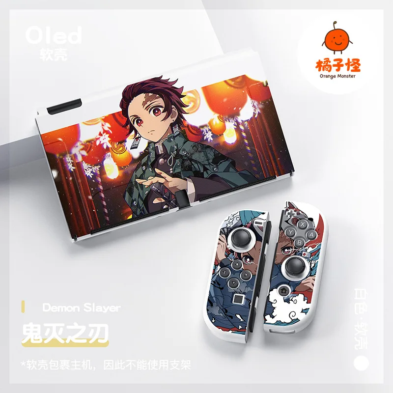 Nintendo Switch本体一式　 鬼滅の刃スキンシート貼付済 Demon Slayer Anime Figure Case for Nintendo Switch Game Oled