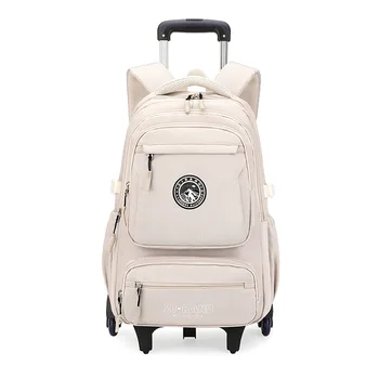 Simple Men Backpack Trolley School Bags for Teenagers Boys Rolling Students Schoolbag with Wheels Travel business Backpacks 1