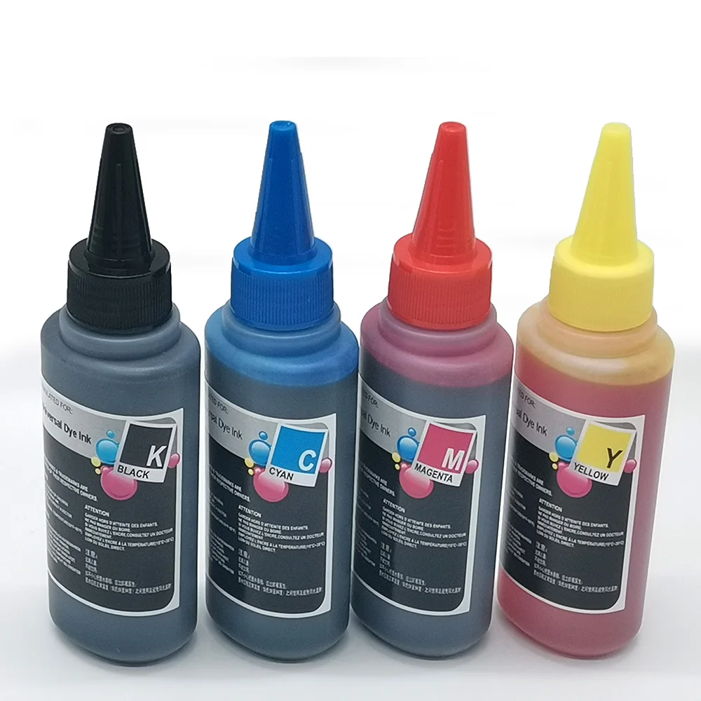 Universal 100ml x4 Refill DYE Ink kit for Epson Canon HP Brother DELL Inkjet Printer CISS Cartridge Printer Ink