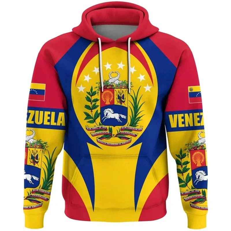 thumbnail image 1 of Sudadera con capucha con la bandera de Venezuela impresa en 3D para hombre, jersey con patrón de emblema nacional, camisetas casuales de calle, sudaderas con capucha de manga larga, 1 of 4