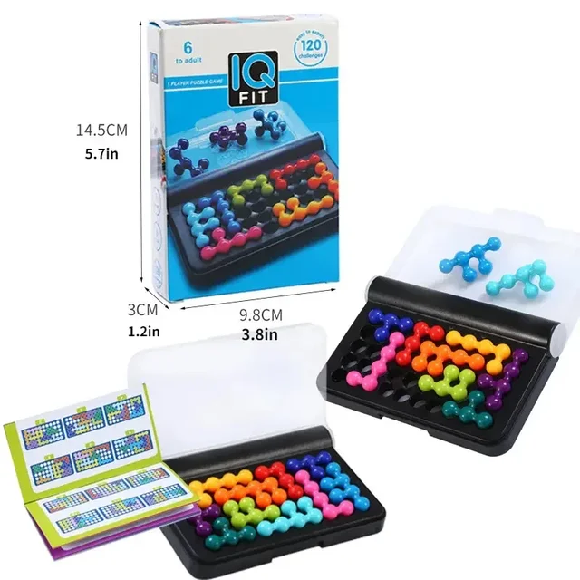 120 Challenges IQ 3D Puzzle Board Game Classic Pyramid Plate Pearl Logical Mind For Children Pyramid Beads Montessori Toys Gifts 2