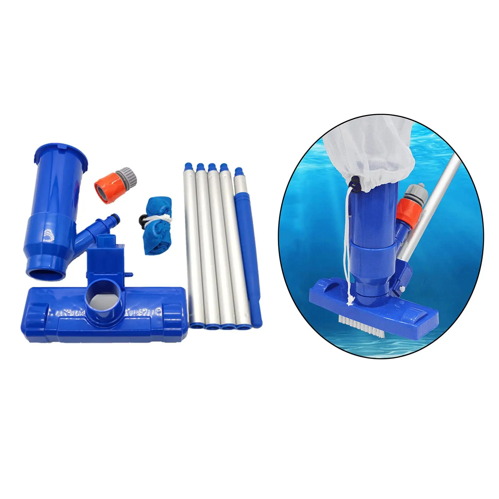 Cabezal de aspiradora de piscina con bolsa de filtro, limpiador para piscinas de tierra, suministros de limpieza de fuentes, enchufe estadounidense