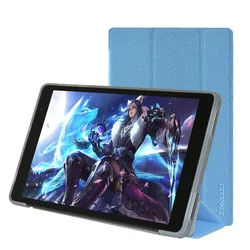 Ultra Thin Three-Fold Stand Case - Soft TPU Drop-Resistant Cover for P80T (Blue case)