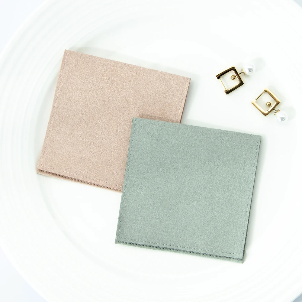 100pcs Velvet Jewelry Gift Bag Microfiber Envelope Necklace Ring Earrings Soap Packaging Travel Organizer Pouch Wedding Favors
