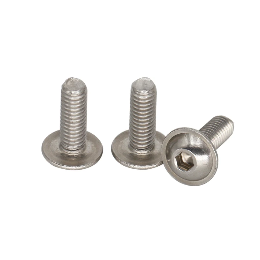 

M2 M2.5 M3 M4 M5 M6 Mushroom Hexagon Hex Socket screw ISO7380.2 304 Stainless Steel Half Round Button Flange Head With Washer
