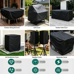 Universal Waterproof UV Resistant Windproof Dust Cover - Premium Tear & Fade Resistant Fabric - 45x40x25cm (210D black)