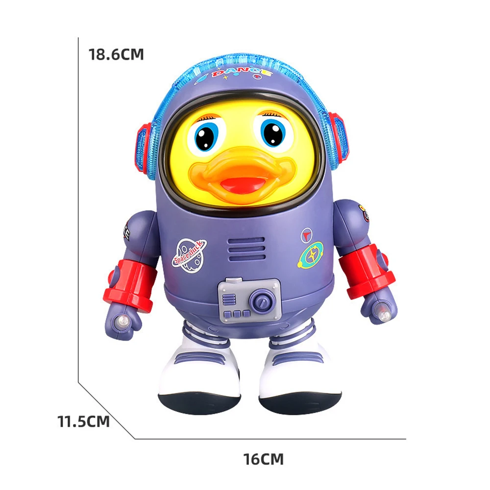

Space Duck Music Cartoon Funny Walking Toy Music Educational Toy Dancing Robot With Lights Boy Girl Party Christmas Gift