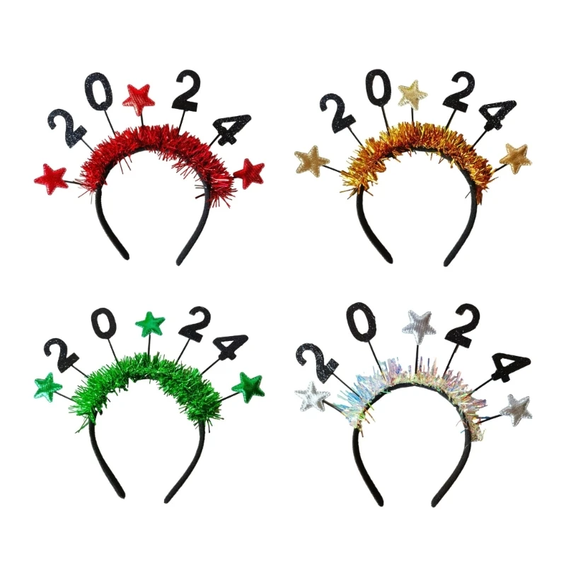 

MXMB Glitter 2024 Party Bar Headband New Year Party Role Playing Props Nightclub