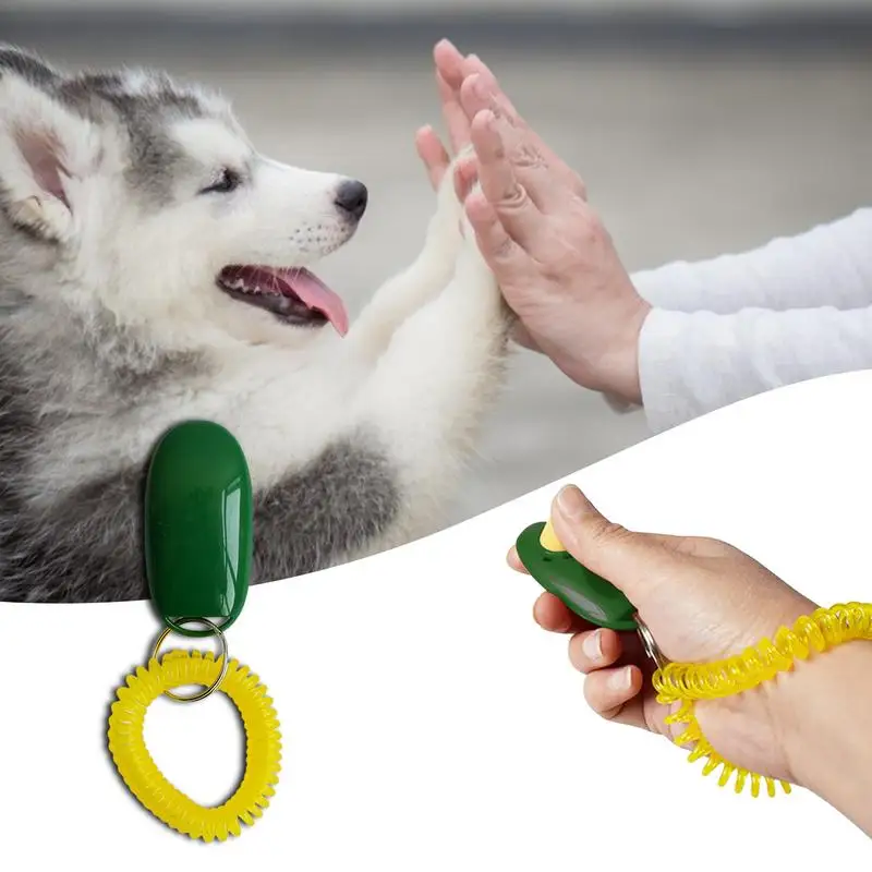 

Pet Cat Dog Training Clicker Plastic New Dog Click Trainer Portable Auxiliary Adjustable Wristband Sound Key Chain Dog Supplies