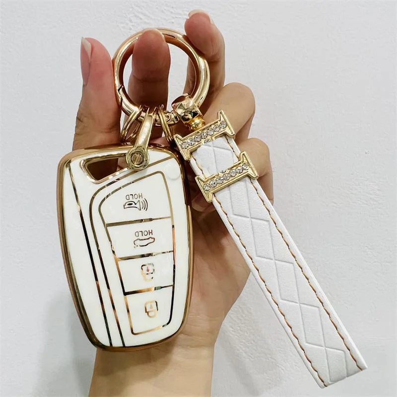 TPU Car Key Case Shell For Hyundai Santa Fe Sport Ix45 Equus Centennial  Genesis G80 Grandeur Azera 2013-2016 Cover Fob Keychain - AliExpress