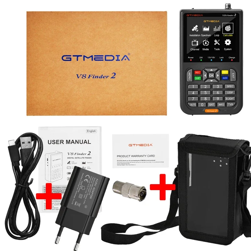 V8 Finder2 Satellite Finder Digital FTA DVB-S/ S2/ S2X Signal Detector Receiver LCD Screen For Adjusting Sat TV Dish