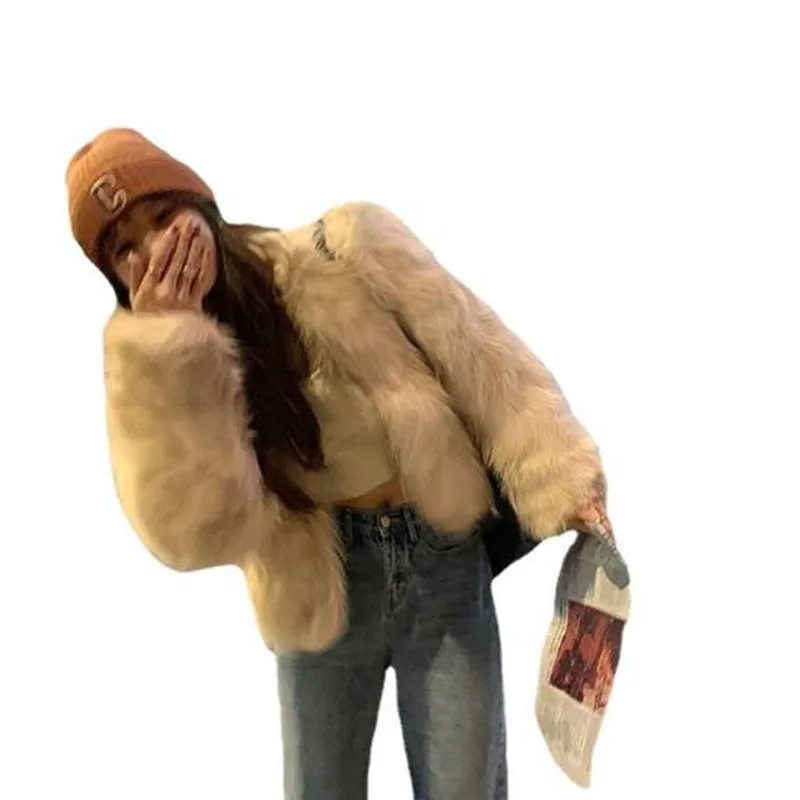 

Пальто женское осенне-зимнее, модное пальто из искусственного меха, элегантная Толстая теплая верхняя одежда, Женская куртка из искусственного меха для дам 2023