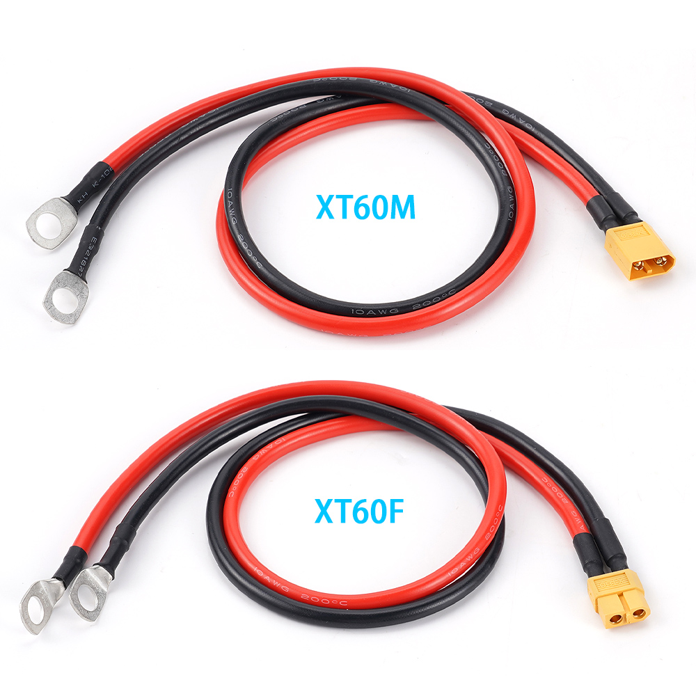 Female/Male XT60 to M8 Ring Eyelet Terminal Plug Connector Cable 50cm 10AWG RC ESC Charger Side Power for for RC Lipo Battery