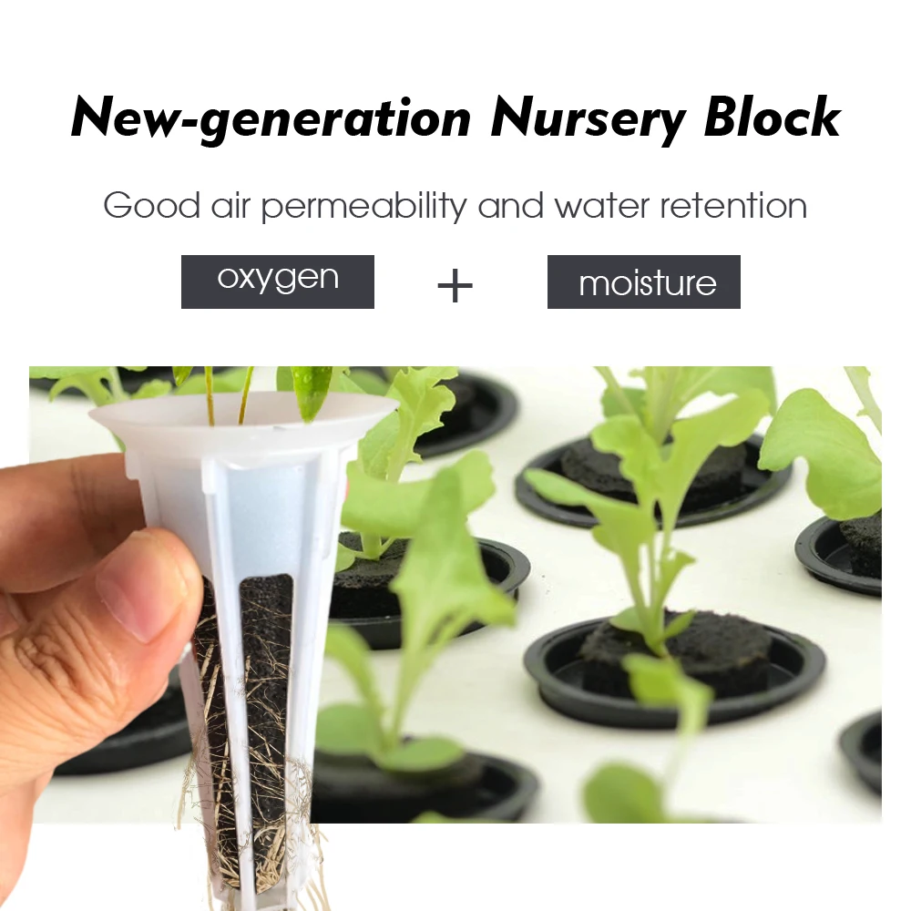 Hydroponic Grow Media Cubes Soilless Planting Substrate Garden Hydroponic Growing Sponges for Seed Starter Plants Germinate Transplant Nursery Block Soilless Cultivation Seedling Cup
